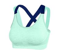 BOTCAM Reggiseno da palestra imbottito senza maniche casual da donna Shoulder freddo bustier da donna imbottito, verde, L