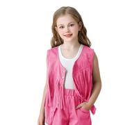 BOTCAM Retro Solide Performance Costume Canottiera Top Giacca Nero, rosa intenso, 7-8 Anni