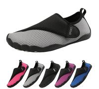 BOTCAM Scarpe da bagno unisex da uomo, scarpe da nuoto, da donna, resistenti all'usura e antigraffio, ad asciugatura rapida, per escursioni, spiaggia, yoga, surf, scarpe da surf, grigio., 46 EU