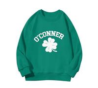 BOTCAM Spring and Autumn New Fashionable Cute Print Comfortable Version of The Girls Print - Felpa da ragazza, verde, 12-13 Jahre