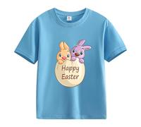 BOTCAM Spring and Autumn New Fashionable Cute Print Comfortable Version of The Girls Printed T Shirt Damen Langes Shirt, Azzurro, 3-4 Jahre