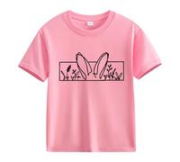 BOTCAM Spring and Autumn New Fashionable Cute Print Comfortable Version of The Girls Printed T Shirt Cavallo T Shirt Girl, Colore: rosa., 8-9 Anni