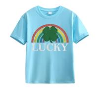 BOTCAM Spring and Autumn New Fashionable Cute Print Comfortable Version of The Girls Printed T Shirt Ski Shirt Girl, Celeste., 2-3 Jahre