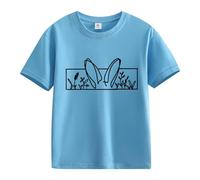 BOTCAM Spring and Autumn New Fashionable Cute Print Comfortable Version of The Girls Printed T Shirt Senza maniche ragazze, Azzurro, 3-4 Jahre