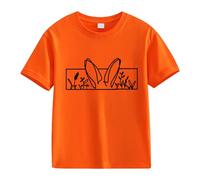 BOTCAM Spring and Autumn New Fashionable Cute Print Comfortable Version of The Girls Printed T Shirt Senza maniche ragazze, Colore: arancione., 4-5 Jahre
