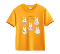 BOTCAM Spring and Autumn New Fashionable Cute Print Comfortable Version of The Girls Printed T Shirt Glitter Shirts Girls Girls Shirts Girls, giallo., 3-4 Anni