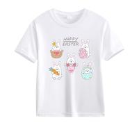 BOTCAM Spring and Autumn New Fashionable Cute Print Comfortable Version of The Girls Printed T Shirt Glitter Shirts Girls Girls Shirts Girls, bianco, 10-11Years