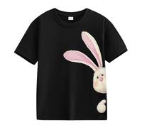 BOTCAM Spring and Autumn New Fashionable Cute Print Comfortable Version of The Girls Printed T Shirt 2., Nero , 3-4 Jahre