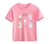 BOTCAM Spring and Autumn New Fashionable Cute Print Comfortable Version of The Girls Printed T Shirt Glitter Shirts Girls Girls Shirts Girls, Colore: rosa., 2-3 Anni