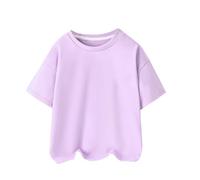 BOTCAM Summer Children's Short Sleeved Mercerised Cotton Boys and Girls in Small Children Round Neck Casual T Shirt Tops 3A Children's Clothing Musik T Shirt, Lilla, 4-5 Jahre