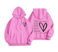 BOTCAM to The Person Behind The Pattern Border Children's Felpa con cappuccio Everything Autumn and Winter Leisure Loose Maglione da ragazza, Colore: rosa., 5-6 Jahre