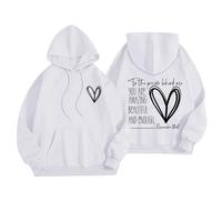 BOTCAM to The Person Behind The Pattern Border Children's Felpa con cappuccio Everything Autumn and Winter Leisure Loose Maglione da ragazza, bianco, 13-14 Jahre