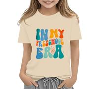 BOTCAM Toddler Boy Girl Summer Clothes First Day of School Shirt In My Pre School Shirt Toddler Kindergarten Shirts Baby T Shirt Girls 68, beige., 10-11Years