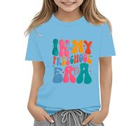 BOTCAM Toddler Boy Girl Summer Clothes First Day of School Shirt In My Pre School Shirt Toddler Kindergarten Shirts Baby Bio Kleidung, Azzurro, 6-7 Jahre