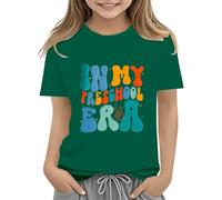 BOTCAM Toddler Boy Girl Summer Clothes First Day of School Shirt In My Pre School Shirt Toddler Kindergarten Shirts 152, verde, 8-9 Jahre