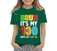 BOTCAM Toddler Boy Girl Summer Clothes First Day of School Shirt In My Pre School Shirt Toddler Kindergarten Shirts Damen Blusa, verde, 8-9 Jahre
