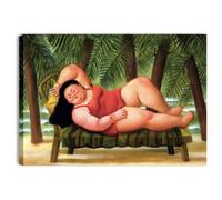 Botero Bagnante sulla spiaggia QUADRO SU TELA 50x70 STAMPA RIPRODUZIONE ARTE