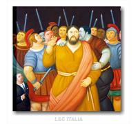 Botero Il bacio di Giuda QUADRO 50x50 cm STAMPA SU TELA RIPRODUZIONE ARTE AUTORI