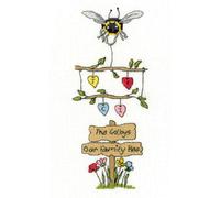 Bothy Threads Set per punto croce "La nostra famiglia di api", schema per il con