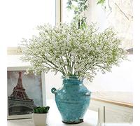 Botius Fiori artificiali, 9 pezzi, 53,3 cm, gipsofila, piante finte in seta, decorazione per feste di nozze, fiori veri al tatto, fai da te, casa, giardino, bianco