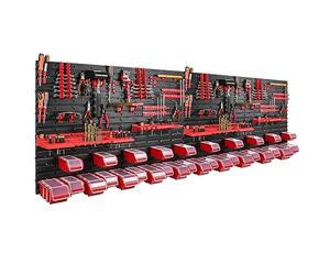 botle 30 scatole impilabili da parete, scaffale porta attrezzi da lavoro 230 x 80 cm, garage, magazzino, officina e banco da lavoro, scaffale porta attrezzi, banco da lavoro officina con cassetti