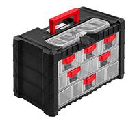 botle Baule Workshop - Valigetta organizer per cassetti, organizer per attrezzi, in plastica, colore nero, trasparente, 40 x 20 x 26 cm