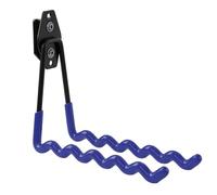 botle Gancio portautensili Qbrick per utensili a forma d'onda 19 cm, rivestimento in PVC, per garage, capannone, officina, sega a mano e sega da giardino, doppio gancio, portata fino a 30 kg, blu