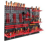 botle Mensola da parete, 1152 x 780 mm, supporto per attrezzi, impilabile, scaffale porta attrezzi da lavoro, 58 contenitori per garage, porta attrezzi da muro, scatole per garage