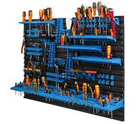 botle Parete portautensili, 117 x 78 cm, portautensili per garage o officina, da parete, blu, porta attrezzi da muro, scaffale porta attrezzi da lavoro, pannello da parete