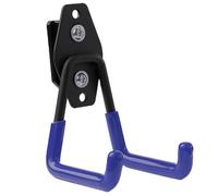 botle Qbrick - Gancio per attrezzi dritto, 7 cm, stabile con rivestimento in PVC, per garage, officina, capannone, doppio gancio, portata fino a 40 kg, per cavo di prolunga, colore nero