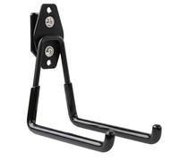 botle Qbrick - Gancio per utensili elettrici, dritto, 13 cm, stabile con rivestimento in PVC, per garage, officina, capannone, doppio gancio, portata fino a 30 kg, colore: Nero