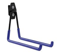 botle Qbrick - Gancio per utensili elettrici, dritto, 19 cm, rivestimento in PVC, per garage, capannoni, ganci per scale e pale, doppio gancio, portata fino a 25 kg, colore: Blu