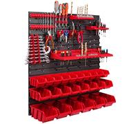 botle - Scaffalatura da parete con 24 scatole impilabili per attrezzi, sistema di stoccaggio scomparti da officina, pannelli a parete extra robusti ed espandibili, 78 x 78 cm