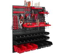 botle - Scaffalatura da parete con 26 scatole impilabili per attrezzi, sistema di stoccaggio scomparti da officina, pannelli a parete extra robusti ed espandibili, 78 x 78 cm