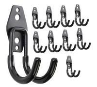 botle Set di 10 ganci da parete, ganci per utensili elettrici, a forma di U 7 cm, stabili con rivestimento in PVC, per garage, capannoni, ganci per vestiti e rulli di vernice, doppio gancio, portata