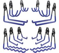 botle Set di 12 ganci da parete, ganci per attrezzi, dritti S, M, L, in acciaio con PVC, per garage, officina, utensili elettrici, attrezzature sportive, doppio gancio, portata fino a 40 kg di