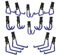 botle Set di 14 ganci da parete degli attrezzi, ganci per utensili elettrici, dritti e a forma di U, S, M, L, in acciaio con PVC, garage, officina, utensili elettrici, doppio gancio, portata fino a 30