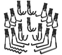 botle Set di 14 ganci da parete degli attrezzi, ganci per utensili elettrici, dritti e a forma di U, S, M, L, in acciaio con PVC, garage, officina, utensili elettrici, doppio gancio, portata fino a 30