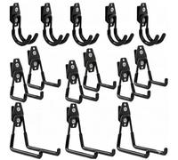 botle Set di 14 ganci per attrezzi Qbrick per utensili dritti e a forma di U S, M, L, in acciaio con PVC, garage, officina, utensili elettrici, doppio gancio, portata fino a 30 kg