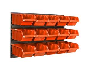 botle Set di 15 scaffali da parete, contenitori impilabili per scaffali da magazzino, pannello portautensili 58 x 39 cm, impilabili, porta minuteria da parete, scaffalatura da parete