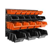 botle Set di 21 scaffali da parete, 58 x 39 cm, scaffali da parete, scaffali da officina, contenitori impilabili per scaffali da magazzino, pannello portautensili 58 x 39 cm, scaffalatura da parete
