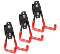 botle Set di 3 ganci per attrezzi, Qbrick, sistema di valigie dritto, 7 cm, stabili con rivestimento in PVC, per garage, officina, capannone, doppio gancio, portata fino a 40 kg, per cavo di prolunga