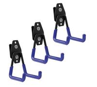 botle Set di 3 ganci per attrezzi, Qbrick, sistema di valigie dritto, 7 cm, stabili con rivestimento in PVC, per garage, officina, capannone, doppio gancio, portata fino a 40 kg, per cavo di prolunga