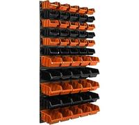 botle Set di 55 scatole, scaffali da parete, pannello porta atrezzi 58 x 117 cm, impilabili, scaffali a vista, extra robusti, scaffalatura da parete, cassetti per banco da lavoro, contenitori
