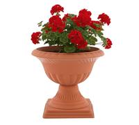 botle Vaso da fiori grande per piante, anfora con manico, Ø 28 cm, altezza 29 cm, rotondo, grafite, larghezza casa e giardino, opaco, per fiori freschi e artificiali