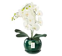 botle Vaso per fiori verde bottiglia, con sottovaso, rotondo, larghezza 170 mm x altezza 160 mm, superficie lucida, in ceramica, moderno, glamour