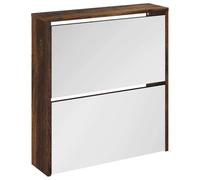Botnik 2 Livelli con Specchio, Legno d'Ingenierie, 63 x 17 x 67 cm, | 2 cassetti pieghevoli, fissaggio a parete incluso, design moderno, superficie liscia, comodo spazio per intraprendere