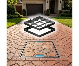 Botola Accesso Pavimento Patio E Chiusino Quadrato Invisibile Per Vialetto | Portata Elevata, Doppia Maniglia Nascosta, Design Incassato Piastrellabile Si Integra Perfettamente Con La Pavimentazione