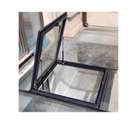 Botola da tetto, Copertura for botola da tetto in acciaio zincato, asta idraulica pneumatica for una facile apertura, botola da tetto in vetro temperato for l'accesso alla soffitta(70x55cm)