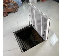 Botola di accesso al pavimento in acciaio con apertura manuale e ammortizzatore, per terrazze e loft, ideale per cantine e ville (L 46 x L 66 cm/117 x 66 cm)